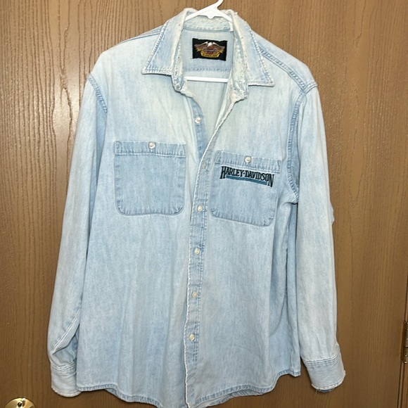 Harley Davidson Denim Button Up - Picture 2 of 11